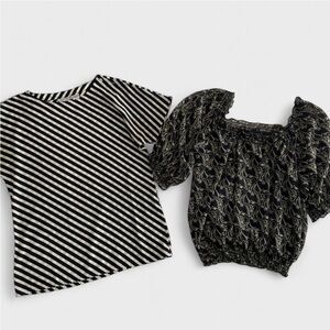Vintage B&W Patterned Top Bundle (sz 8)